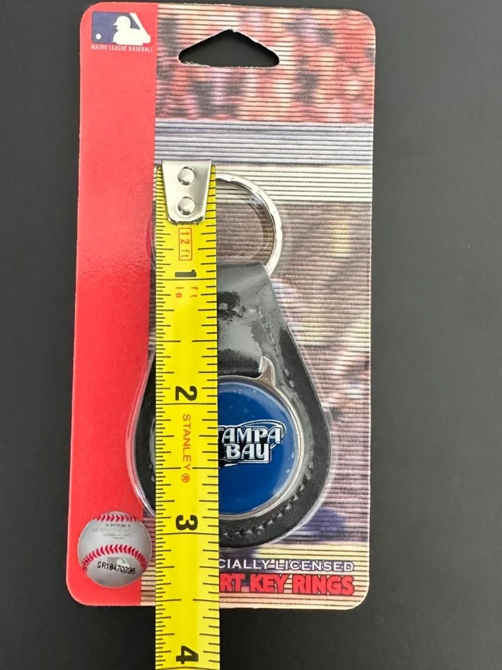 MLB Tampa Bay Devil Rays Keychain Highland Glen Vintage 2003 Logo Leather